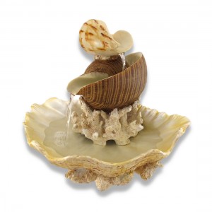 Zeckos Sculpted Seashells and Coral Indoor Table Top Water Fountain 517095170971  362372066187